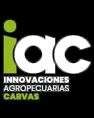 IAC Innovaciones Agropecuarias Carvas logo with green and white design on black background